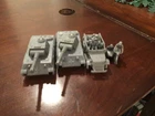 VINTAGE MARX BATTLEGROUND  Dark Grey German vehicle lot with 6 seated soldiers