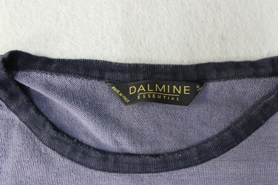Suéter Dalmine Para Hombre XL Azul Cuello Redondo Manga Larga Hecho en Italia Esencial 54 Foto 3 de 4