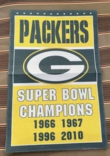Green Bay Packers Super Bowl Champions 12x18in Garden Flag Home Decor US Seller