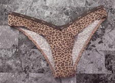 NWT VICTORIA'S SECRET PINK LEOPARD LOGO BAND V STYLE TANGA CHEEKY PANTIES