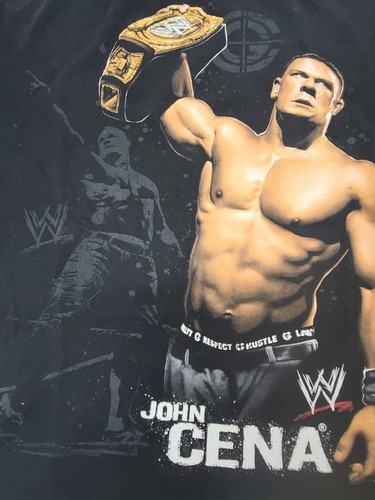 John Cena Shirt WWE Wresrling YOUTH XL Black Short Sleeve 2007 Hybrid Y2K Tee - Picture 5 of 16