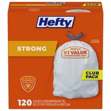 Hefty Strong Tall Kitchen Drawstring Trash Bags - 13gal/120ct