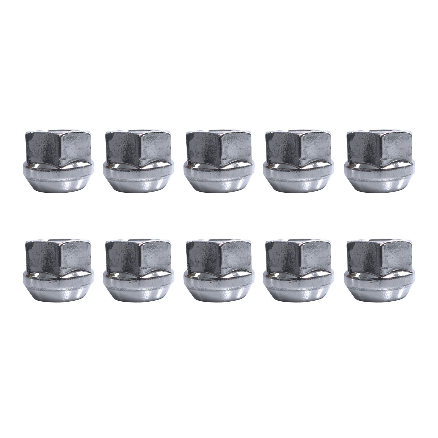 10 Wheel Nuts tapered 60° M12x1,5 mm chrome for Suzuki Aerio RH42 Aerio AWD RH42