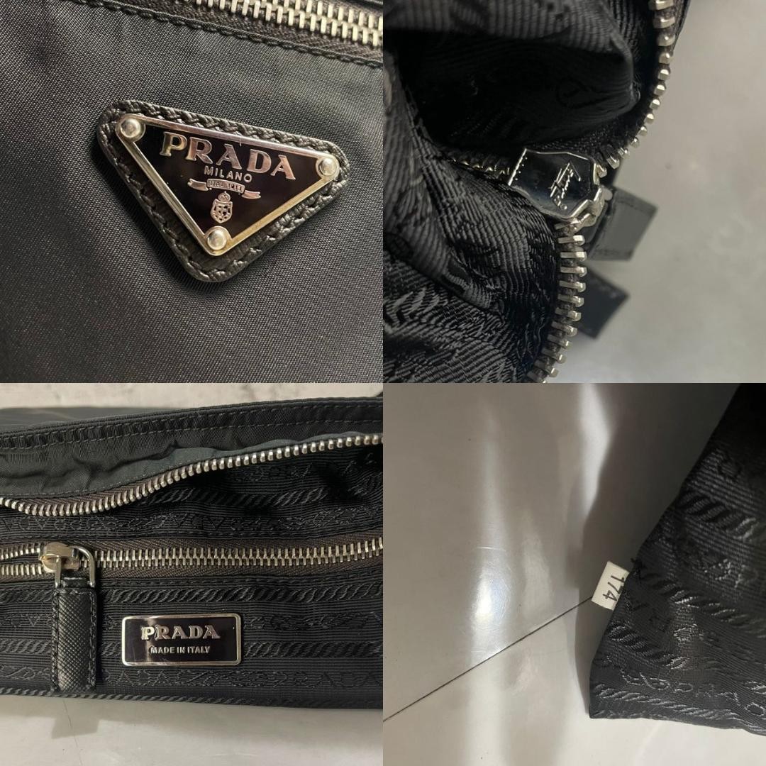 PRADA Shoulder Bag Prada Crossbody Bag Black Double Good Condition thumbnail 10