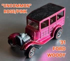 Hot Wheels Redlines EXC/NM VTG ©1969 Classic '31 Ford Woody "UNCOMMON" ROSE/PINK