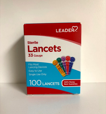 100 Leader Lancets Blood Glucose Exp 8/2030+ Free Shipping!