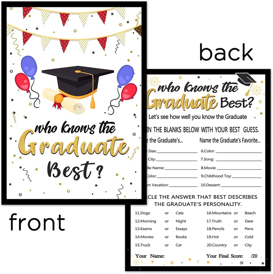 Yangmics Direct Who Knows the Graduates Best - Jogo de festa de formatura 2025 P - Imagem 3 de 4