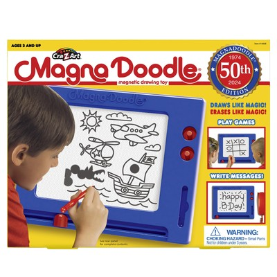 #ad Retro Magna Doodle Blue White 15x11 Magnetic Drawing Board for Kids $16.49