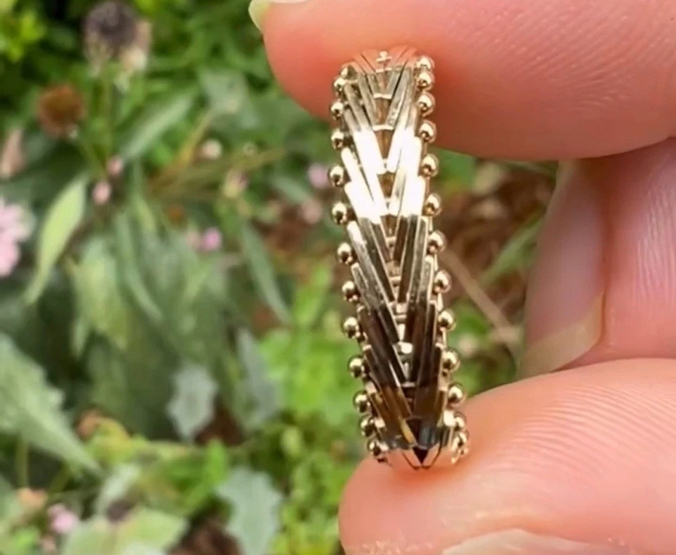 14K Gold Herringbone Ring - Image 2 of 3