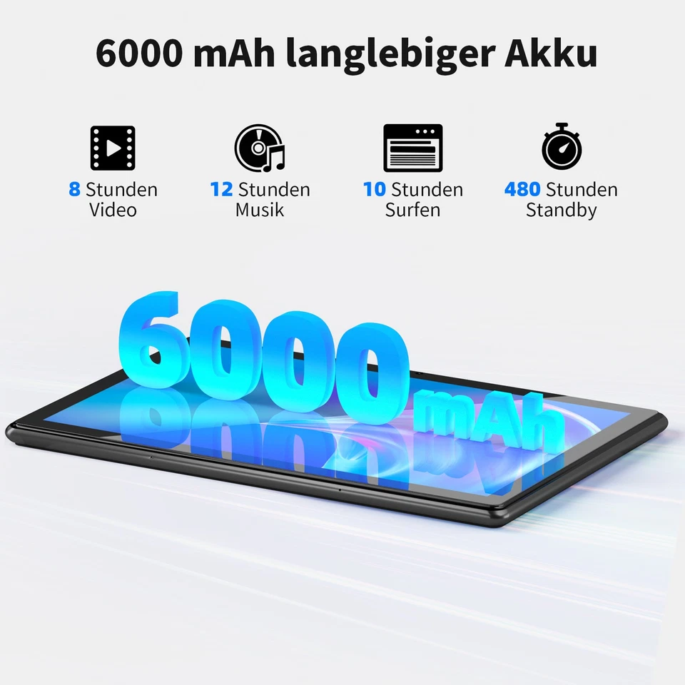 2025 Neueste Tablet 8GB RAM 128GB ROM Android 12 Octa-Core HD IPS 1280*800 - Bild 4 von 4