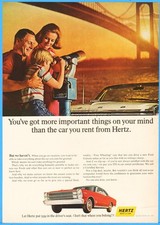 1966 Ford Galaxie Hertz Rent A Car Coin Operated Binoculars Tourist Telescope Ad