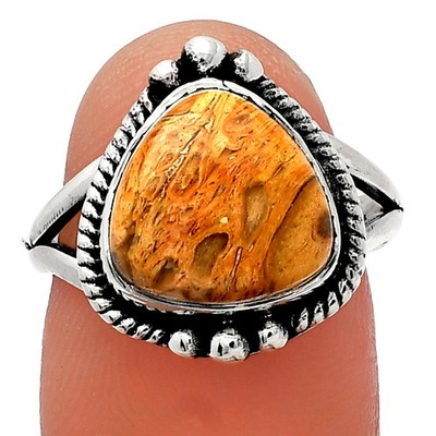 Natural Rock Calcy 925 Sterling Silver Ring s.7 Jewelry R-1253
