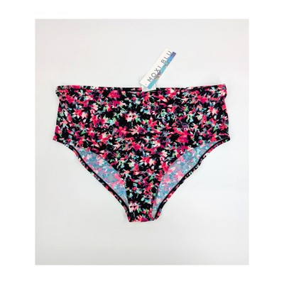 Womens Scoop Swim Bikini Bottom 3X Pink High Waist Cruise Resort Wear