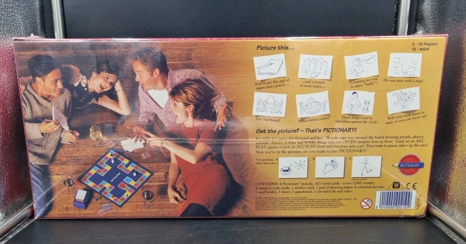 PICTIONARY MB Spiele 1996 The Game of Quick Draw Englisch Vintage NEU & OVP - Bild 4 von 4