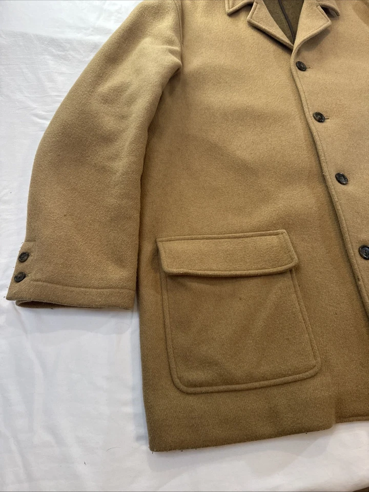 Brooks Brothers Vintage Y2K Mens XL Camel Hair Color Wool Cashmere Winter Coat - Image 4 of 4