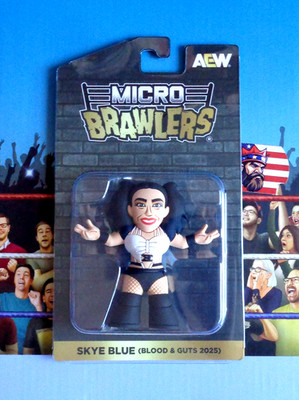  Micro Brawlers Limited Edition Skye Blue (Blood & Guts) Figur AEW Crate N