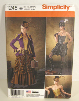 Simplicity 1248 Steampunk / Traveler Costume Pattern Misses' 6-12 Uncut