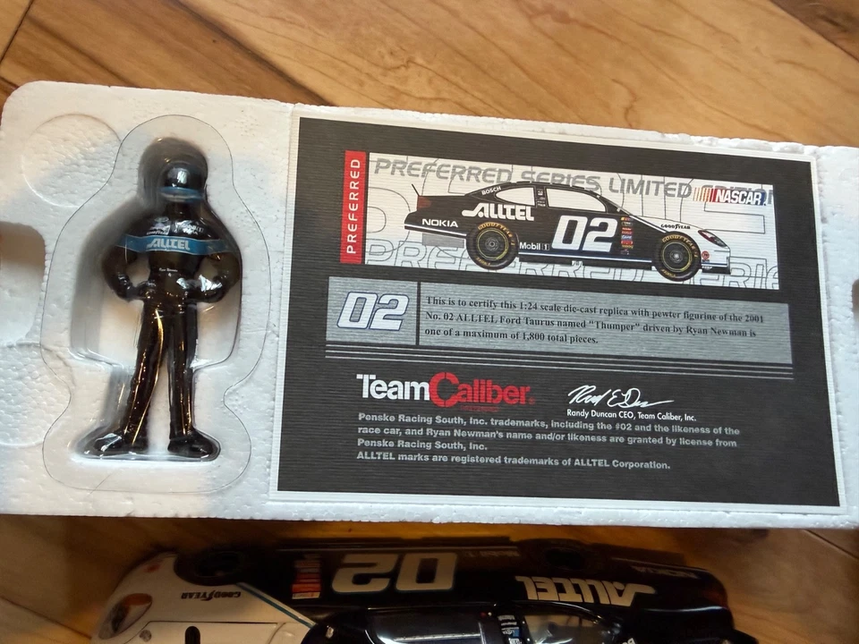 2001 Team Caliber Ryan Newman #02 Rookie Michigan Win 1:24 - Alltel  Autographed - Image 3 of 4