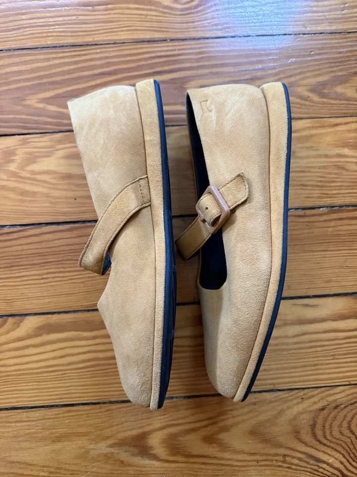 Camper Fidelia Mary Jane Pisos Amarillo Gamuza Talla 38/ EE. UU. 7,5 Foto 2 de 4