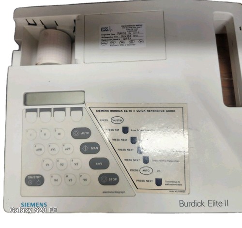 Siemans BURDICK ELITE II EKG MACHINE comes With Power Cord & EKG Paper. No Leads - Picture 11 of 11