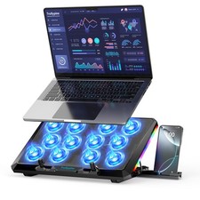 Laptop Cooling Pad with 12 Quiet Fans, Slim Portable for 12-17.3 Inch Laptop ...