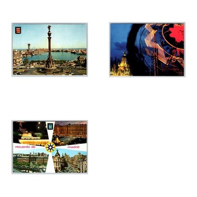 Lot of 3 Vintage Barcelona Spain Postcards Continental Lou Jones Tibidabo San