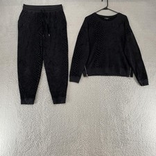 Rails Sweatshirt Jogger Set Womens Medium Black Animal Print Cobra Velvet