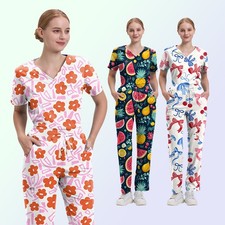 Elegant V-Neck Nursing Scrub Set for Women   Comfortable  Stylish