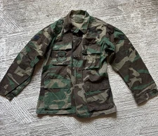 US Military BDU SHIRT TOP Small Ripstop CAMO Hunting Air Force Rank Patches