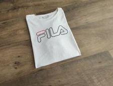 White Fila Tshirt Spellout Casual Sportswear Size M