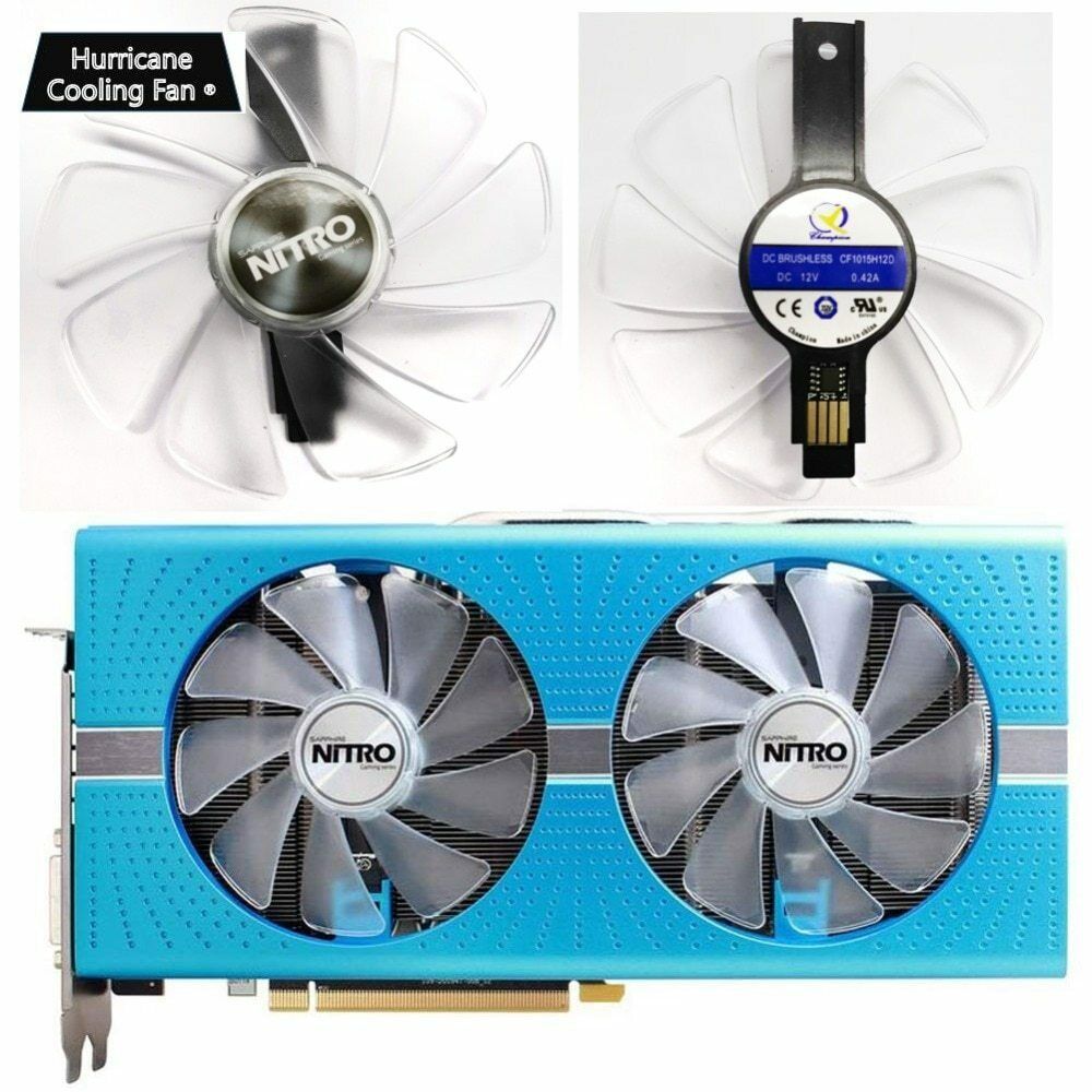 FDC10U12S9-C CF1015H12D RX 580/570/480 GPU VGA Graphics Cooler Fan For Sapphire NITRO RX580 RX480 Video Card Cooling Replacement 