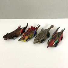 Dinosaur DinoBros Toy Pull Back Dinosaur Dino Car Lot Of 4