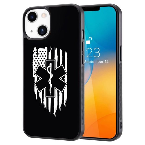 For iPhone SE XS XR Max 5 6 7 8 Plus Emergency medical services Hard Black Cover - Picture 22 of 25
