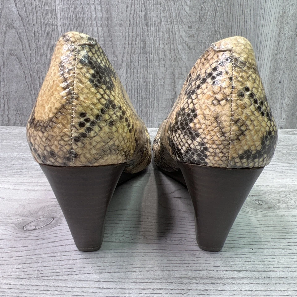 Zapatos Jessica Simpson para mujer zapatos de tacón de cuña imitación piel de serpiente punta redonda talla 9,5 B Foto 4 de 4