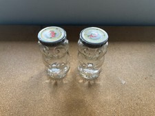 2 x VINTAGE ROBERTONS JAM TEDDY GLASS JARS - FREE UK POSTAGE!!