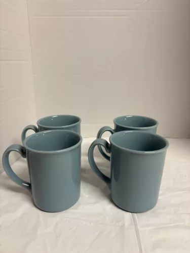 Corning Ware Set of 4 Blue Coffee/Tea Mugs # 33 USA Made EUC