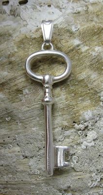 Sterling Silber Anhänger massiv 925 SCHLÜSSEL PE000761 Kaiserin Handarbeit stilvoll PE000761