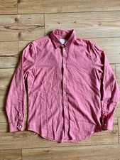 Samsoe Samsoe mens speckled shirt in Brick Red - size Medium slim fit