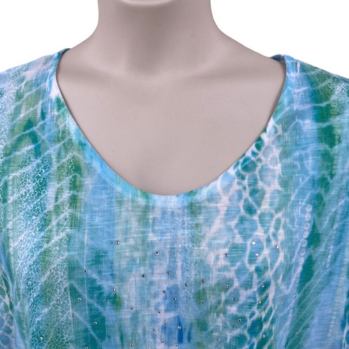Concepts Womens Top Size XXXL 22 Short Sleeve Multicolored Paisley Scoop Neck - Picture 5 of 13