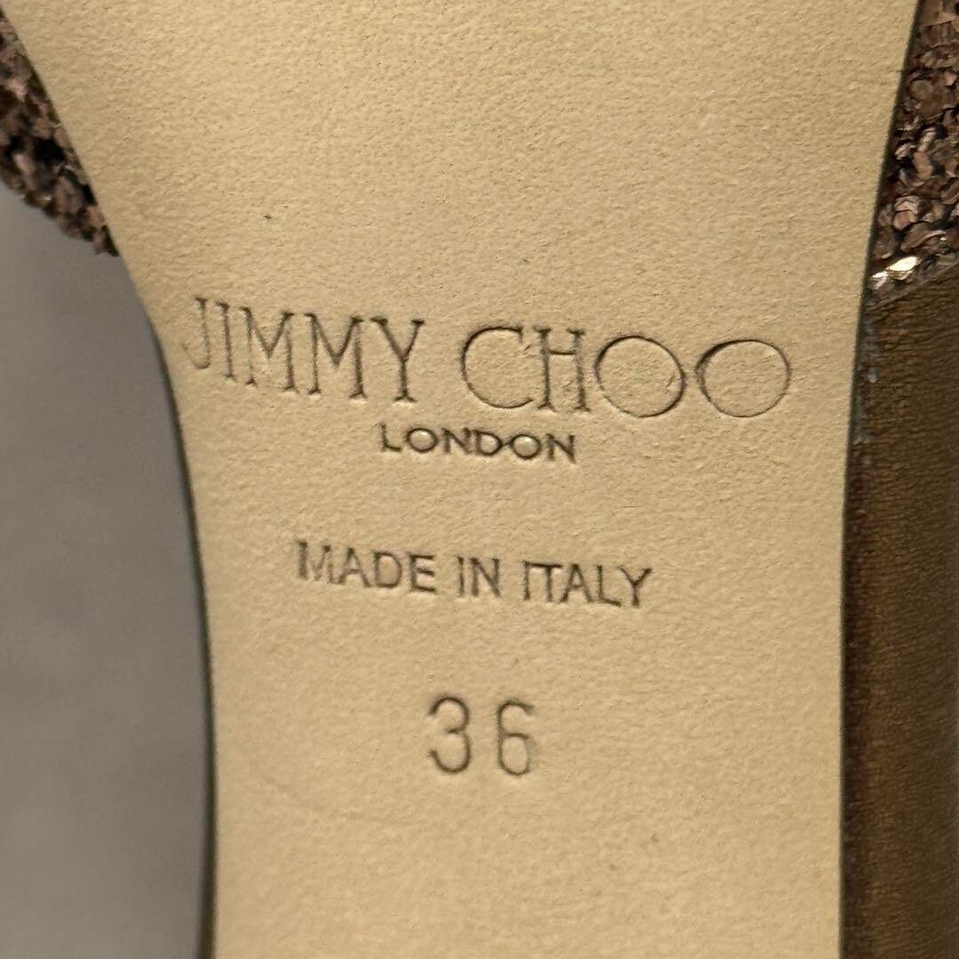 Jimmy Choo Glitter Patent Leather Pumps High Heels Gold ESTHER 85