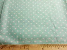 Medium White Polka Dots on Aqua 100 cotton Fabric -Fat Quarter