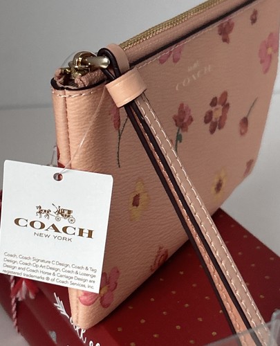 🐼💦 Bolso Muñequera Coach C8701 🐼💦 Místico Floral Flor Cuero Tarjeta 🐼 D702 - Imagen 7 de 9