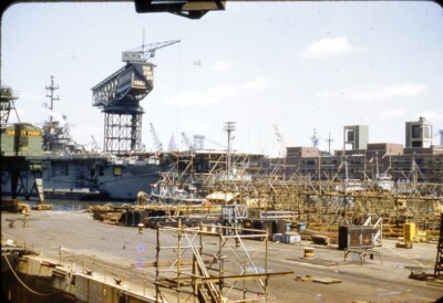 Vintage 35mm Slide BROOKLYN NEW YORK NAVY YARD 'THE CAN-DO SHIPYARD' 20 Red Brdr