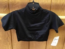 BRAND NEW LIBERTS BLACK DANCE CHEER MOCK TURTLENECK LONG SLEEVE CROP TOP