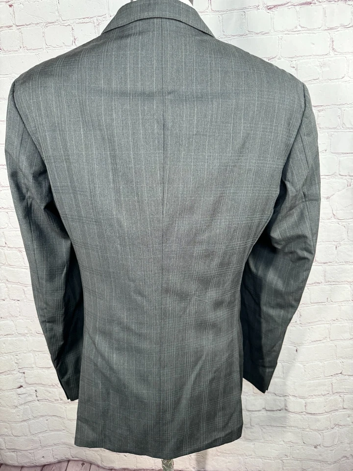Abrigo Blazer Chaqueta HUGO BOSS Para Hombres Gris Cuadros ATHLETIC FIT Lana Deportivo TALLA 42L Foto 4 de 4