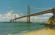 San Francisco Bay Bridge California Metropolitan Chrome Vintage Post Card