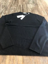 VINCE Clean Trim Cashmere Sweater In Black Size S in Black 