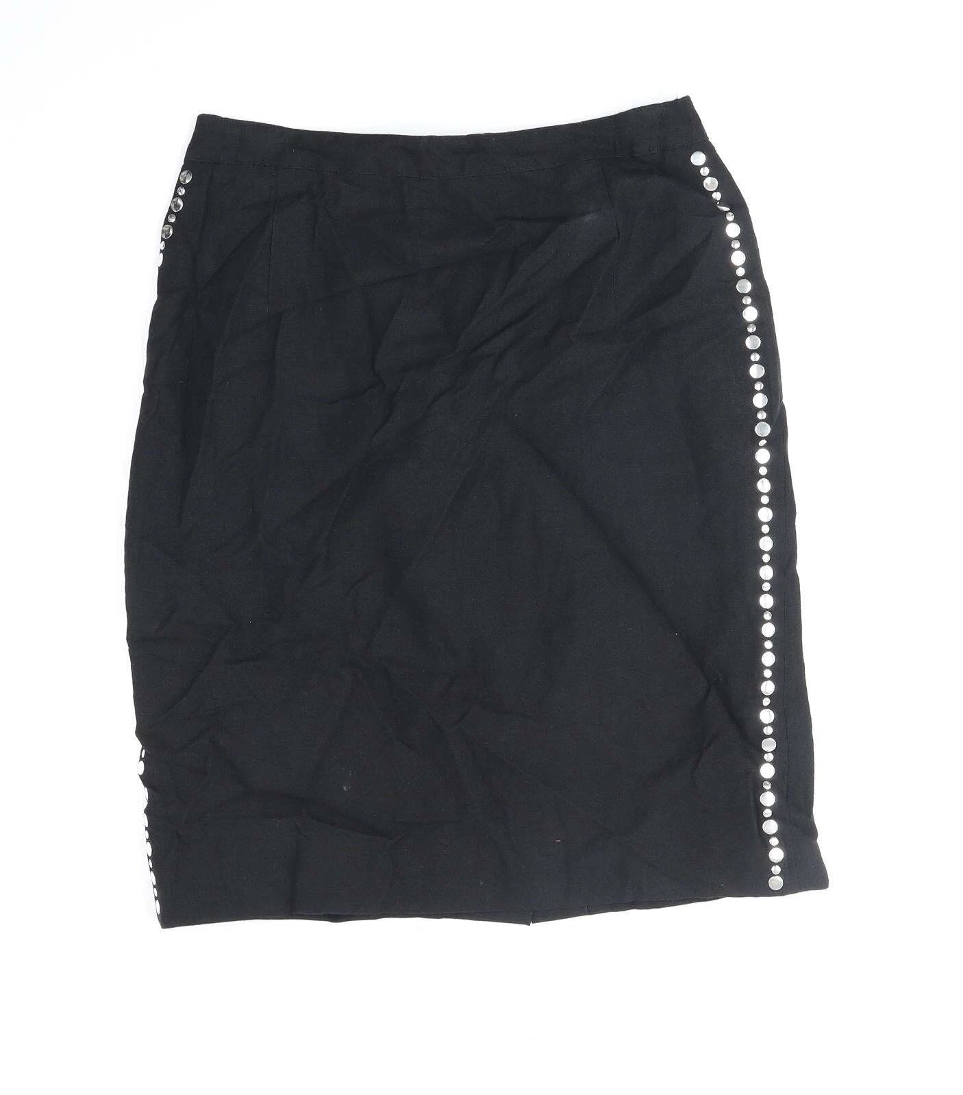 Mondi Womens Black Linen Blend Skirt Size 12