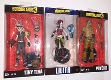 Borderlands TINY TINA, LILITH & PSYCHO 7-Inch Action Figures McFarlane Toys MIP 