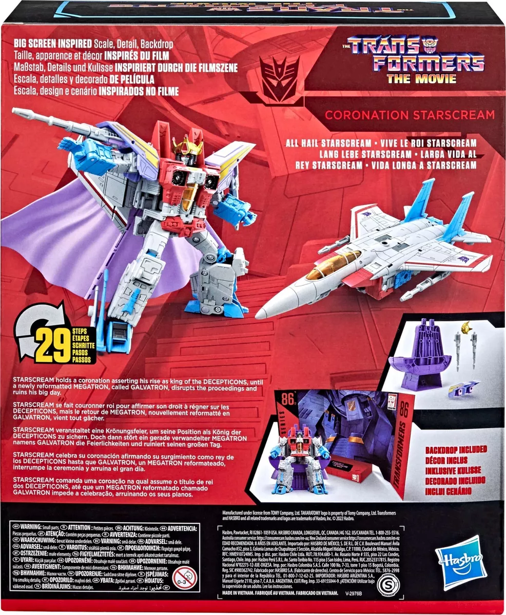 Transformers Studio Series 86-12 Leader The Transformers: The Movie 1986  Coronation Starscream 8.5 Inch Action Figure [Toys, Ages 8+] 